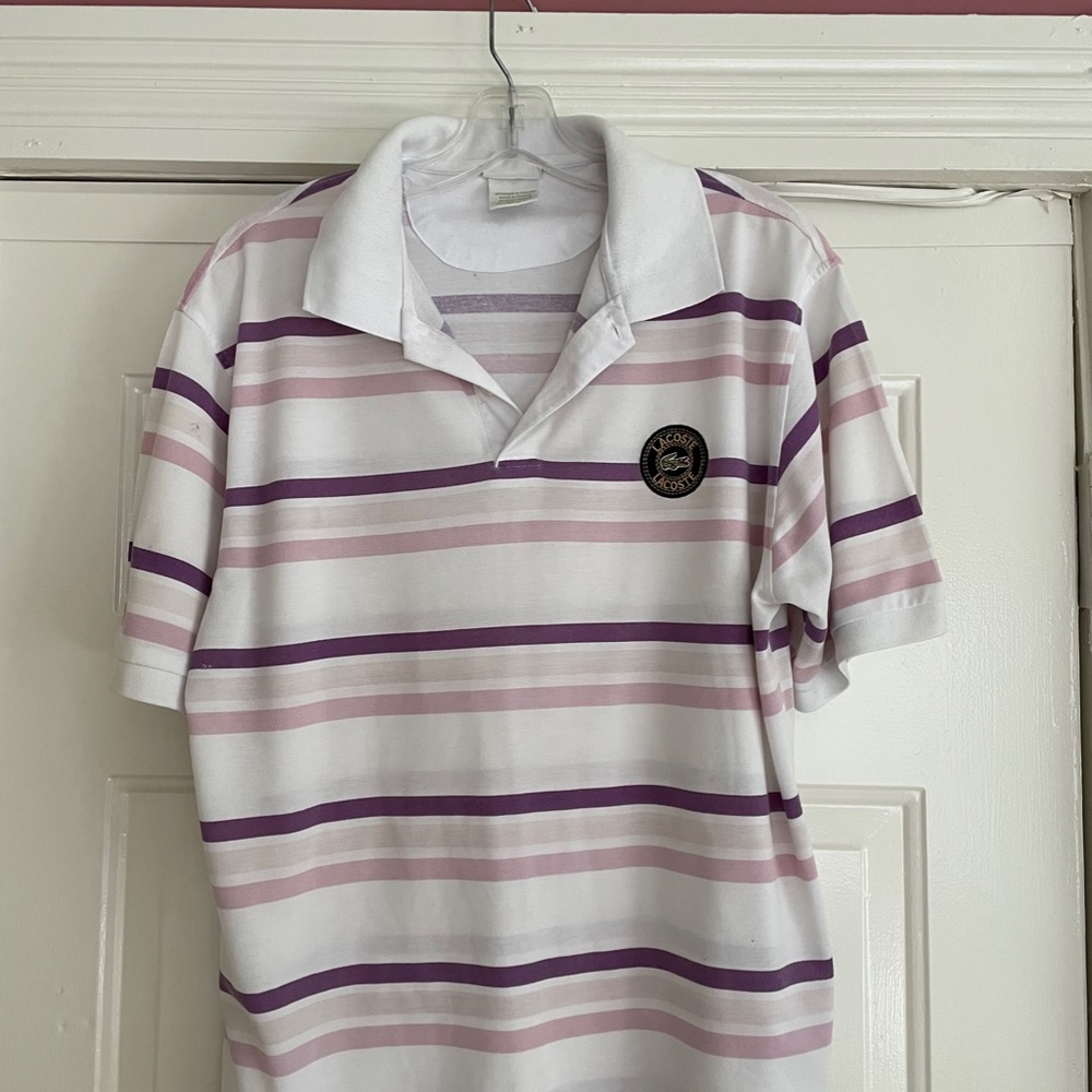 Vintage Mens Lacoste Polo - rare round logo Large
